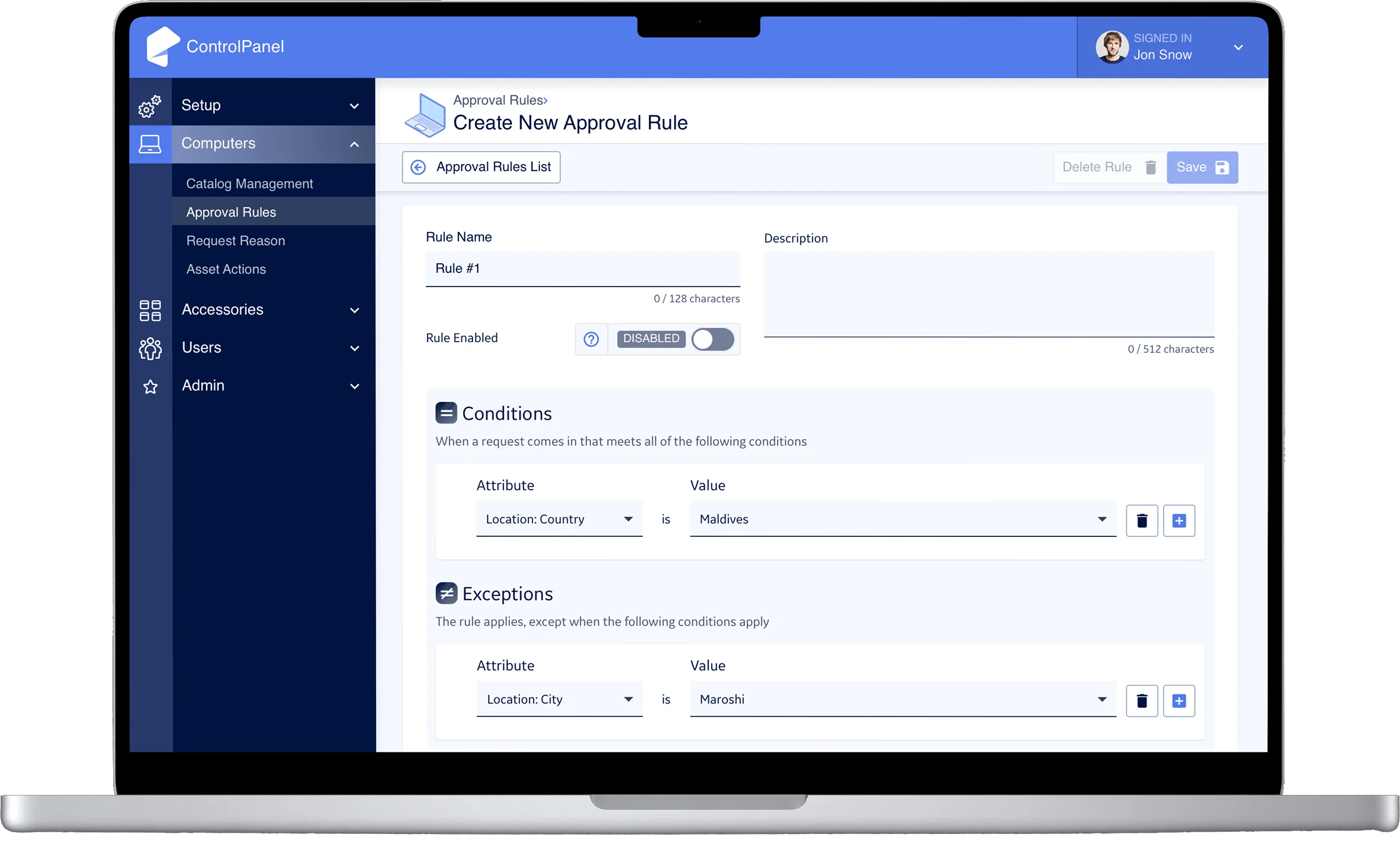 MyTech — Approval Rules and Conditions